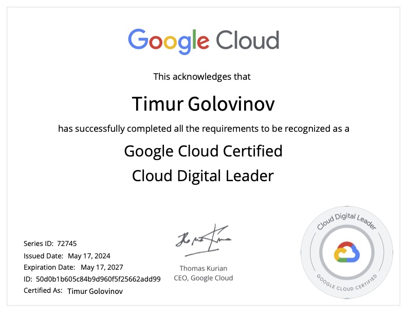 Google Cloud - Digital Leader by Google