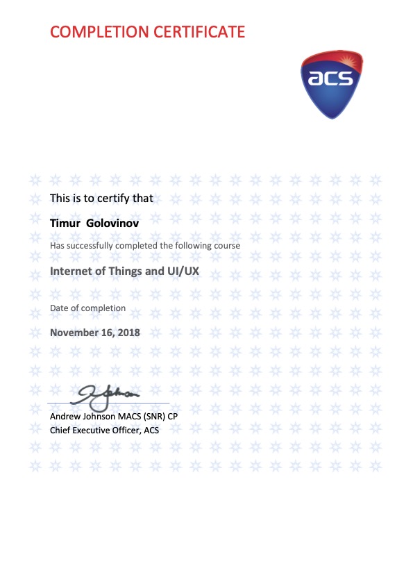 Internet of things UI by Australian Computer Society